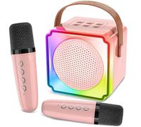 AuntyFey Mini Karaoke Machine for Kids, Pink
