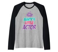 Aunty's Little Actor Toddler Theater Drama Quote Tee Kids Raglan Baseball Tee