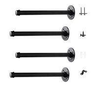 Aunulahca 3/4" Industrial Pipe Shelf Brackets (4 Pack 12") Black Iron Shelf Bracket Rustic Wall Mounted Shelving Brackets for Wood Floating Shelf Pipe Decor