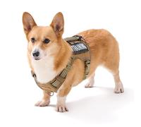 AUNZO No-Pull Adjustable Dog Harness for Small Dogs,Easy Control with Handle, for Havanese Chihuahua Puggle etc, Inescapable, Ez Walking, Safe Reflective Strips, No Rub,No Choke, Army Green, S