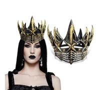 AUOCATTAIL Halloween Crow Crown Headpiece Darkness Witcher Crowns Party Accessories Women Dress Up Decoration Supplies (Gold, One size)