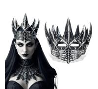 AUOCATTAIL Halloween Crow Crown Headpiece Darkness Witcher Crowns Party Accessories Women Dress Up Decoration Supplies(Black, One size)