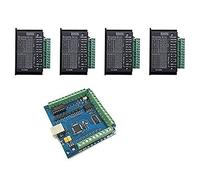 Auoeer 4 Axis MACH3 Motion Controller Card Breakout USB CNC Control Card 4Pcs TB6600 Stepper Motor Driver