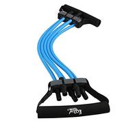 Auoeer Fitness Chest Expander Bullworker - 5 Natural Latex Tubes Pull Rope Home Office Multifunction Build Muscle Fitness Equipment