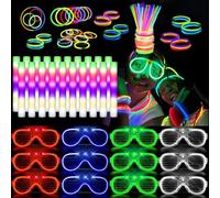 AUOHTOWRT 336pcs Party Favor Set,300PCS Glow Sticks, 24pcs Foam Glow Sticks,12PCS LED Glasses,Neon Glow in the Dark Party for Party, Weddings,Concert,New Years, Birthdays