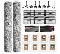 Auoiian E25 /E28 Replacement Parts Kit for Eufy Omni E25 & E28 | Robot Vacuum - Includes 1 Rolling Brush Set, 2 Roller Mops, 6 Filters, 8 Dust Bags, 6 Side Brushes & 1 Cleaning Brush