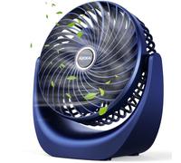 AUOKAI Desk Fan, Portable Handheld USB Rechargeable Fans with 3 Speeds, 4000mAh Mini Fan Rotable Desk Desktop Fans for Home Office Bedroom Outdoor Travel
