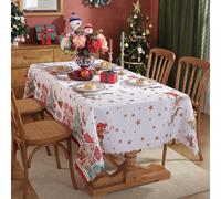 auons Rectangular Christmas Tablecloth 60x102 Inch, Christmas Decoration Tablecloth, Waterproof Washable Xmas Table Cloth, Classic Chrismtas Table Cover Home Party New Year Decoration, C