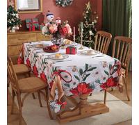 auons Rectangular Christmas Tablecloth 60x102 Inch, Christmas Decoration Tablecloth, Waterproof Washable Xmas Table Cloth, Classic Chrismtas Table Cover Home Party New Year Decoration, A