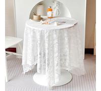 auons White Lace Tablecloth Rectangular Flowers Embroidered Table Cover Boho Lace Fabric, Chic Elegant Rustic Table Cloth for Wedding Birthday Party Banquet Reception, 40x60inch