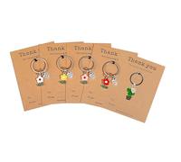Auony 5pcs Teacher Appreciation Keychain Gifts in Bulk, Thank You for Helping Me Grow Keychain Flower Cactus Appreciation Gift for Teacher Mom Colleague
