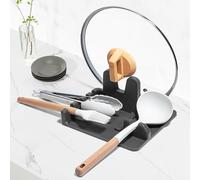 AUOON Silicone Utensil Rest and Pot lid Holder with Drip Pad for Multiple Utensils,Dishwasher Safe,Heat-Resistant,BPA-Free Spoon Rest for Stove Top,Kitchen Utensil Holder for Ladle