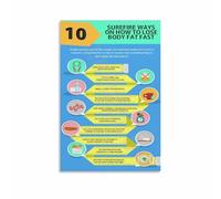 AUOQKQUT 10 Key Principles for Active Living Chart Educational Poster Canvas Wall-Art Decor for Gym Office Home Framed,08x12inch(20x30cm)