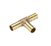 AUOQKQUT 1pc Brass Splicer Fitting,T-Shaped/Tee Y-Shaped 3Way /Straight Joiner/Cross Hose Fitting 6/8/10/12/14/16/19mm AUOQKQUT(T-Shaped,19mm)