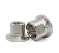 AUOQKQUT 1PC SUS304 Stainless Steel Internal Thread Vacuum Flange Joint 1/8" BSPT Female Threaded Joint KF50 AUOQKQUT