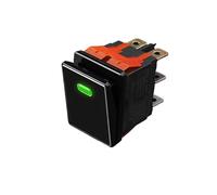 AUOQKQUT 2822-3 Gear with Red/Green/Blue Light Waterproof KCD6 Rocker Aluminum Brushed Panel High-Gloss Edge Metal Boat Switch(G-(Black P) 2-Speed,9-24V)