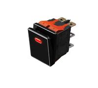 AUOQKQUT 2822-3 Gear with Red/Green/Blue Light Waterproof KCD6 Rocker Aluminum Brushed Panel High-Gloss Edge Metal Boat Switch(R-(Black P) 2-Speed,9-24V)