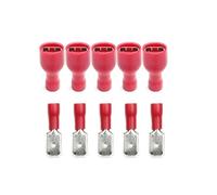 AUOQKQUT 50pcs FDFD 1.25-250 MDD1.25-250 Red Spade Connectors Male Female Insulated Electrical Crimp Terminal Wiring Cable 6.3mm
