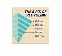 AUOQKQUT 5R Zero Waste System Poster, How to Reduce Household Waste Guide, Clean & Informative Wall Decor for Apartment Framed,12x18inch(30x45cm)