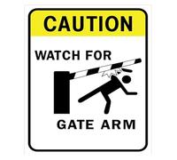 AUOQKQUT Automated Gate Arm Caution Zone Sign 12x8 Inch | High contrast lettering readable from far away distance