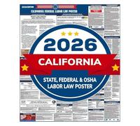 AUOQKQUT California Required Labor Law Posters 2026 Compliant with Current State Federal OSHA Regulations Unframed,16x24inch(40x60cm)