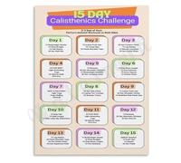 AUOQKQUT Calisthenics Workout Challenge Poster Two W odyweight Training Plan for Home Gym Framed,12x18inch(30x45cm)