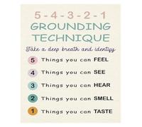 AUOQKQUT Calming Strategies Art Print, Mindfulness Based Canvas Poster for Office Decor, Wellness Center, Counseling Room Wall Art Framed,16x24inch(40x60cm)