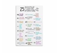 AUOQKQUT Childrens Affirmation Wall-Art Quotes Poster for Growth Mindset Encouraging Decor for Classroom Playroom Canvas Print Framed,12x18inch(30x45cm)