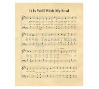 AUOQKQUT Classic Hymn Sheet Music Art - Vintage Style Framed Print, Timeless Spiritual Wall Decor and Meaningful Gift for Church or Home(Framed,08x12inch(20x30cm))