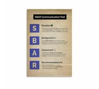 AUOQKQUT Communication Canvas Art SBAR Guide Situation Background Assessment Recommendation for Nurses Unframed,12x18inch(30x45cm)