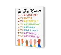 AUOQKQUT Diversity & Inclusion Wall-Art for Schools, “All Are Welcome Here” Equality Poster for Classroom, Library and Community Framed,16x24inch(40x60cm)