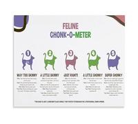 AUOQKQUT Feline Weight Chart Body Condition Score Educational Poster Canvas Painting Veterinary Wall Art for Living Room Bedroom Home Decor Unframed,16x24inch(40x60cm)
