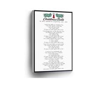 AUOQKQUT Home Office School Decor I Heard the Christmas Bells Canvas Print Henry Wadsworth Longfellow Poem Wall-Art Framed,08x12inch(20x30cm)
