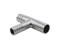 AUOQKQUT Hose Reducer Tee 3 Ways Splitter 20-16-20mm 304 Stainless Steel Hosetail Connector Coupler Fitting