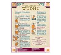 AUOQKQUT How to Perform Wudu Educational Poster Islamic Ablution Steps Guide Canvas Wall-Art for Prayer Room Framed,16x24inch(40x60cm)