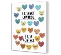AUOQKQUT I Can Control Mental Health Canvas Wall-Art, Mindful Self Expression Print, Therapeutic Office Decor for Therapist Counseling Room Wall Framed,08x12inch(20x30cm)