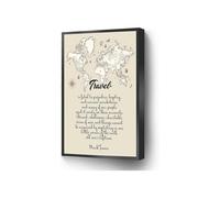AUOQKQUT Inspirational Travel Quote Canvas, Broadens the Mind Art with Map for Home or Study Framed,08x12inch(20x30cm)