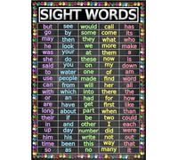 AUOQKQUT Learning Sight Words Poster Set, Educational Decor for Preschool, Kindergarten & Grade 1, Back to School Reading Resources Framed,12x18inch(30x45cm)