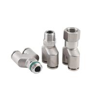 AUOQKQUT M8 M10 M12 M20 1/8" 1/4" 3/8" 1/2" BSP Female Male Thread 304 Stainless Steel Y Type One Touch Air Pneumatic Quick Fitting (8mm-Male M8x1)