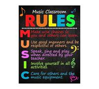 AUOQKQUT Musical Expectations Poster Set for Classroom Management Band Orchestra Choir Room Decor Middle School High School Framed,12x18inch(30x45cm)