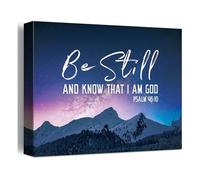 AUOQKQUT Psalm 46:10 Wall-Art Be Still And Know That I AM God Scripture Print for Room or Prayer Corner Unframed,08X12inch(20X30cm)