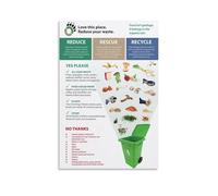 AUOQKQUT Reduce Reuse Recycle Food Poster, Composting & Waste Awareness Wall Art for Garden Kitchen, Classroom Teaching or Garage Decor Unframed,08x12inch(20x30cm)