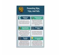AUOQKQUT Safety First Poster Slip Trip Fall Prevention Guidelines for Workplace Accident Awareness Office Warehouse Sign AUOQKQUT(Unframed,12x18inch(30x45cm))