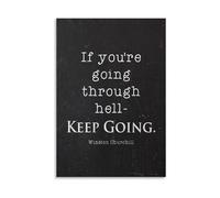 AUOQKQUT Strength & Resilience Wall-Art - Famous Winston Churchill Quote on Perseverance, Inspirational Decor for Office, Living Room, Man Cave Unframed,08x12inch(20x30cm)