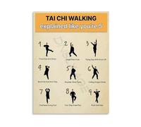 AUOQKQUT The Essential Tai Chi Movements Chart Poster for Daily Practice Canvas Wall-Art Print for Home Gym or Zen Den Space(Unframed,12x18inch(30x45cm))