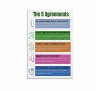 AUOQKQUT The Five Agreements Guide Poster: Motivational Quotes for Office and Personal Space Decor Unframed,16x24inch(40x60cm)