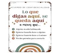 AUOQKQUT Vintage Spanish Phrase Metal Tin Sign Retro Office Wall-Art Decor for Private Study or Counseling Room 8 X 12 Inch