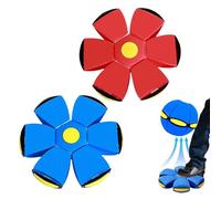 AUOQZ 2Pcs Magic Flying Saucer Ball, Pop Up Bouncing Ball Game Dual Form Freely Switchable Parent-Child Interaction Shape-Shifting Magic Metaball Bouncy for Indoor Outdoor (No Lamp Included)