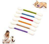 AUOQZ 6Pcs Cotton Swabs Cat Toys With Catnip Durable Big Cottons Buds Dental Teething Chew Stick Swabs Kitty Gift Giant Cotton Felt Bud Cat Toy for Boredom The Cats Interactive