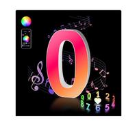 AUOQZ Light Up Number 0, RGB App Control Led Letters Lights Gaming Room Color Changing Party Gifts USB Neon Wall Sign Numbers Night Lamp for Happy Birthday Christmas Halloween Decorations (0)